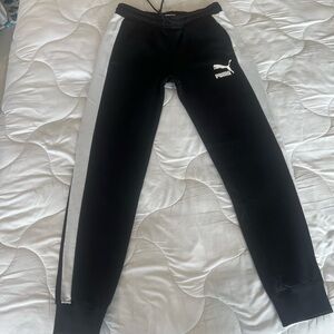 Puma Kids Black and White Joggers
